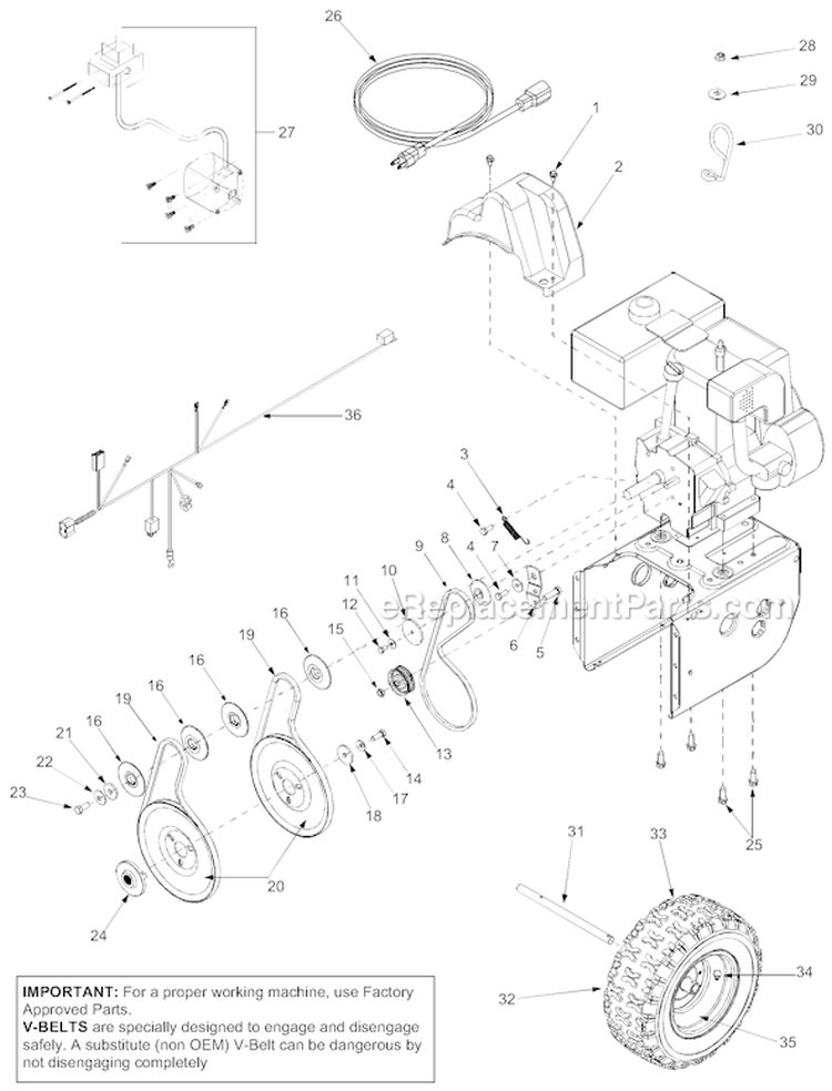 Page A Diagram and Parts List for 31BH5C3F401 2004 Yard Man Snow Blower